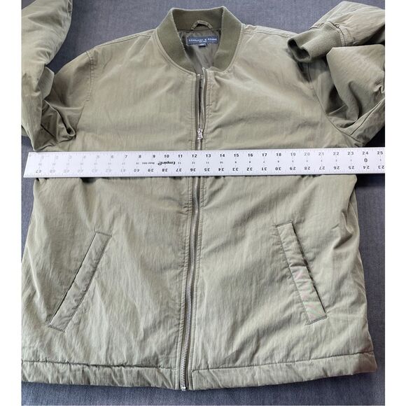 Bleecker and Broad Bomber Jacket Mens L Green Zip Up Lightweight Casual Fall - Picture 6 of 8